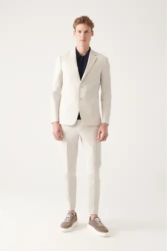 Men's Light Gray Waffle Textured Unlined Double Slit Jacket A31Y4012-Light Gray 