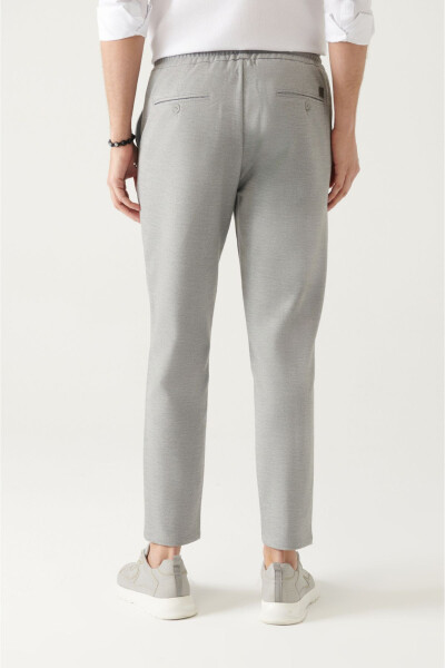 Men's Light Grey Jogger Pants with Side Pockets, Woven Drawstring Relaxed Fit B003005 - 18