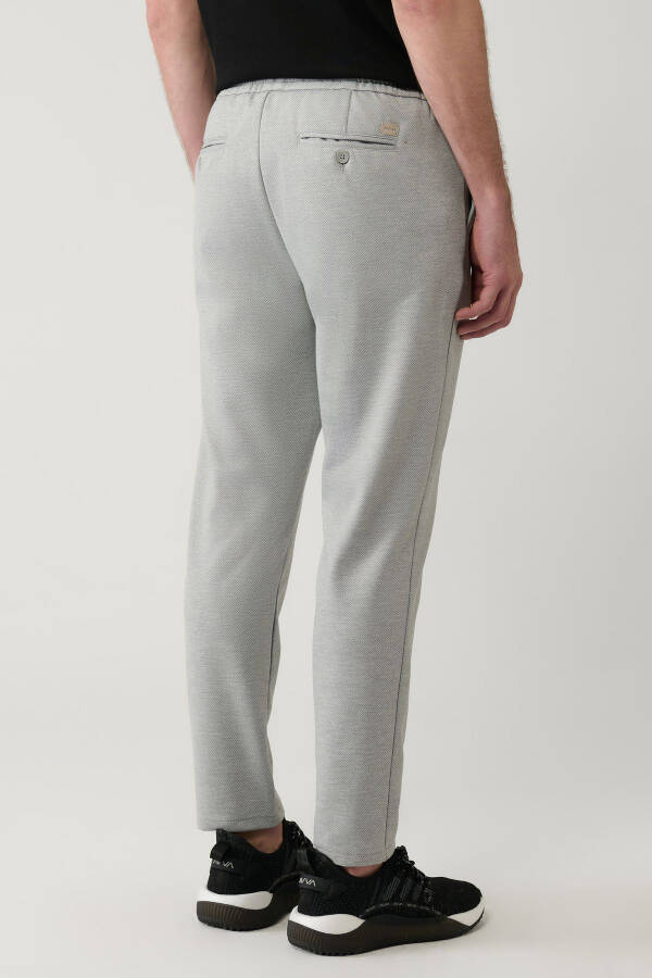 Men's Light Grey Jogger Pants with Side Pockets, Woven Drawstring Relaxed Fit B003005 - 12