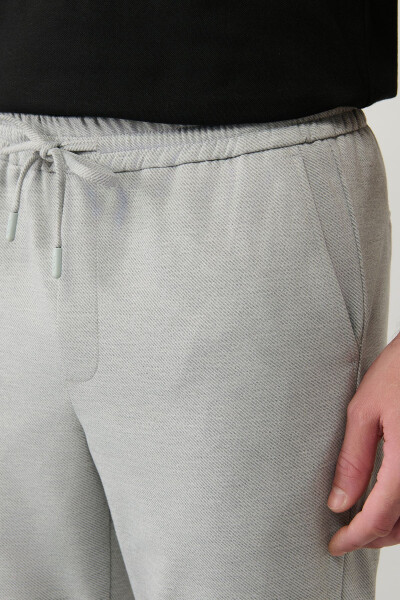 Men's Light Grey Jogger Pants with Side Pockets, Woven Drawstring Relaxed Fit B003005 - 13