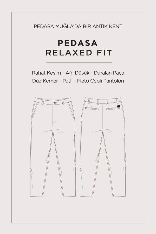 Men's Light Grey Pedasa Carrot Fit Trousers with Side Pockets, Classic Waist, Knitted Cotton A41y3013 - 8