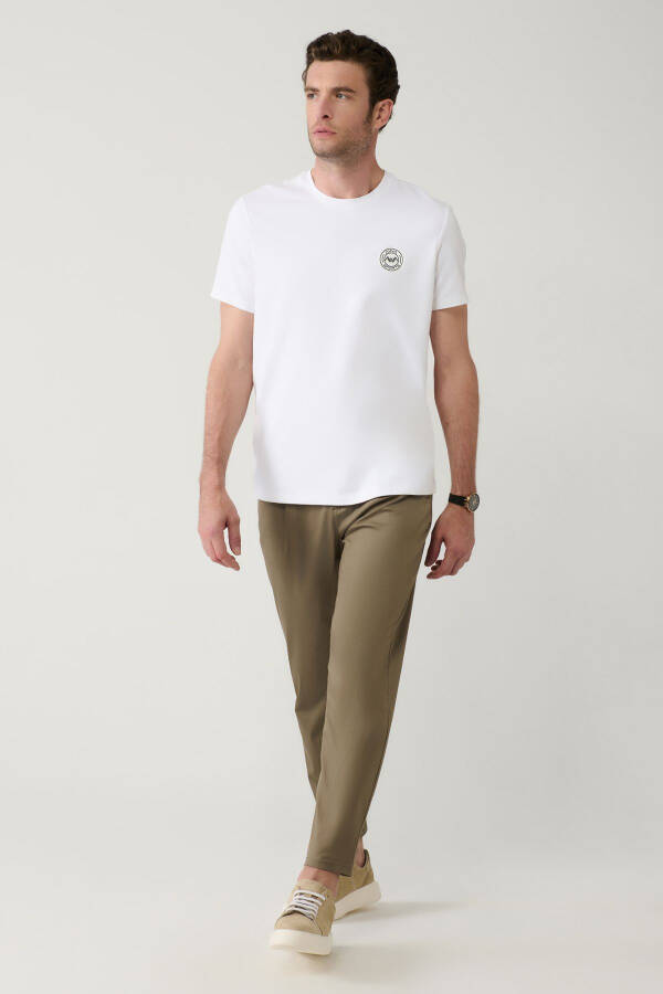 Men's Light Khaki Pagos Relaxed Fit Classic Waist Pants A41Y3037 - 1