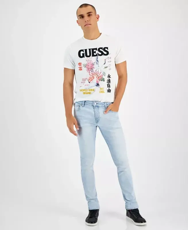 Men's Light-Wash Slim Tapered Fit Jeans-Pitch Wash - 1