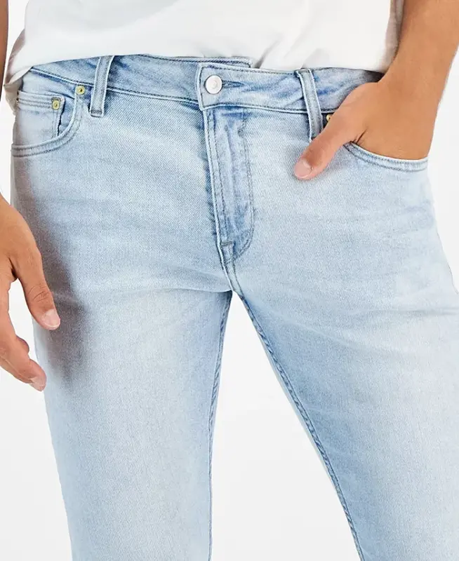 Men's Light-Wash Slim Tapered Fit Jeans-Pitch Wash - 5