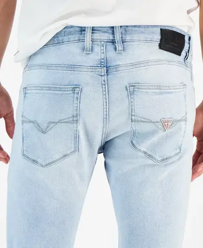 Men's Light-Wash Slim Tapered Fit Jeans-Pitch Wash - 7