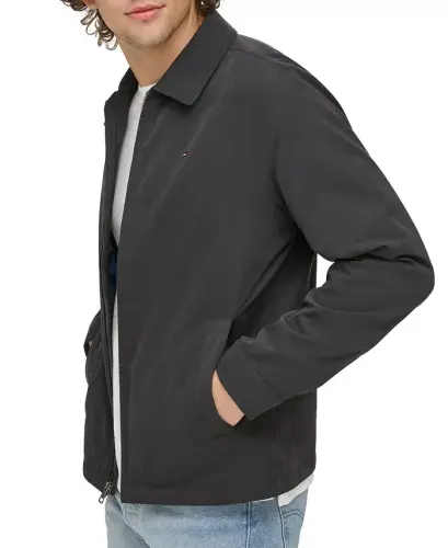 Men's Lightweight Full Zip-Front Jacket -Black - 3