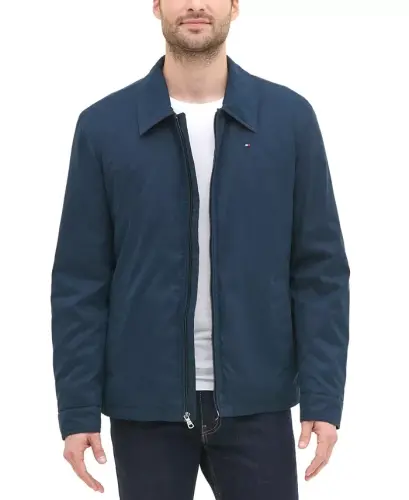 Men's Lightweight Full Zip-Front Jacket -Navy 