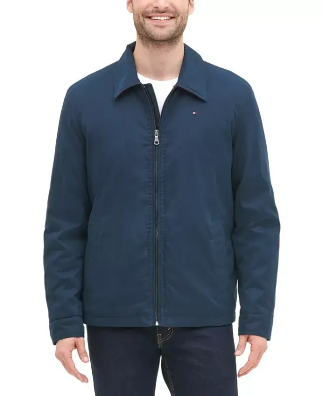 Men's Lightweight Full Zip-Front Jacket -Navy - 2