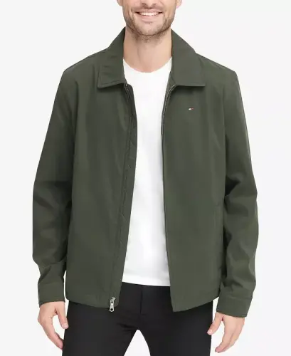 Men's Lightweight Full Zip-Front Jacket -Olive 