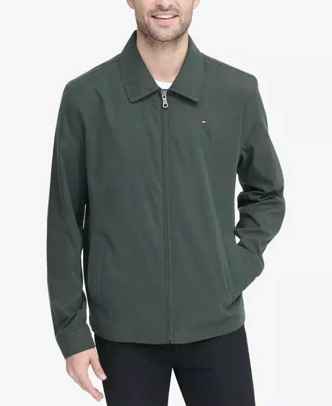 Men's Lightweight Full Zip-Front Jacket -Olive - 4