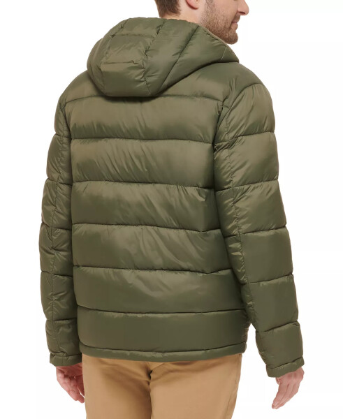 Men's Lightweight Hooded Puffer Jacket Army Green - 2