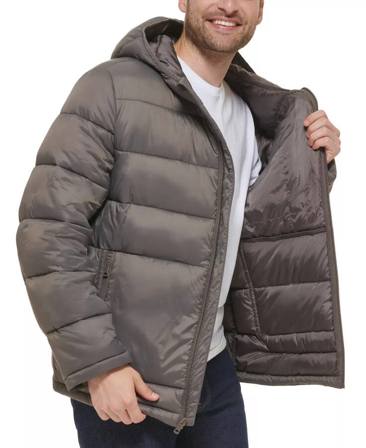 Men's Lightweight Hooded Puffer Jacket Charcoal - 5