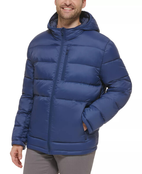 Men's Lightweight Hooded Puffer Jacket Navy - 3