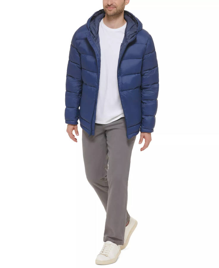 Men's Lightweight Hooded Puffer Jacket Navy - 4