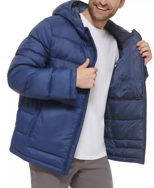 Men's Lightweight Hooded Puffer Jacket Navy - 5