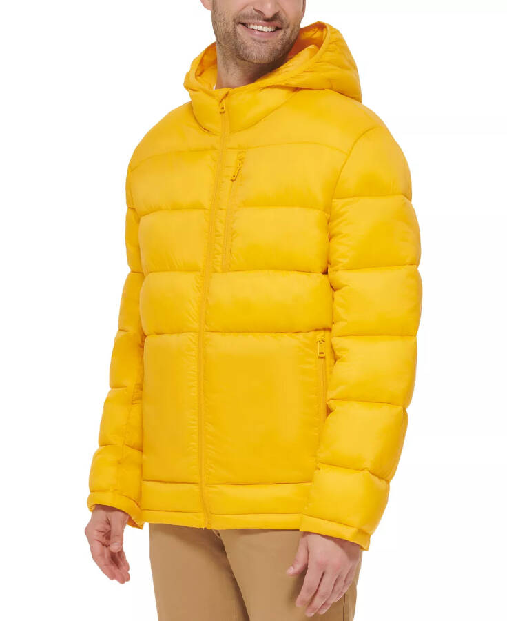 Men's Lightweight Hooded Puffer Jacket Yellow - 3