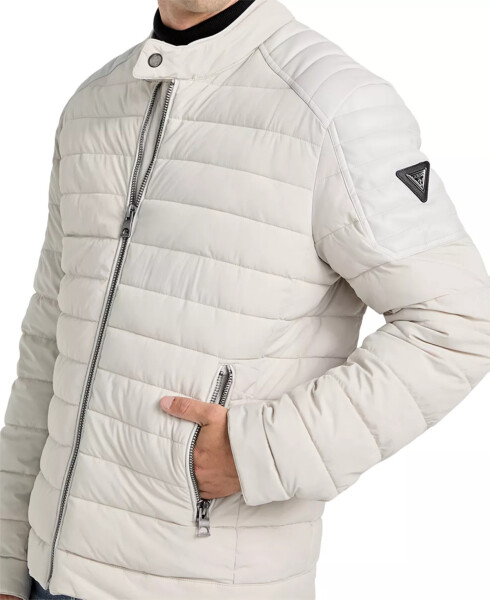 Men's Lightweight Quilted Jacket with Moto Detail Birch Bark - 3