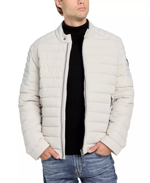 Men's Lightweight Quilted Jacket with Moto Detail Birch Bark - 4