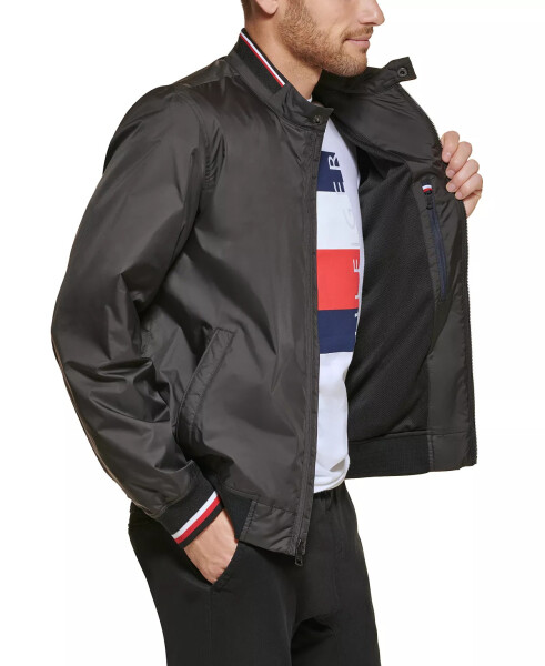 Men's Lightweight Spring Bomber Jacket Black - 5