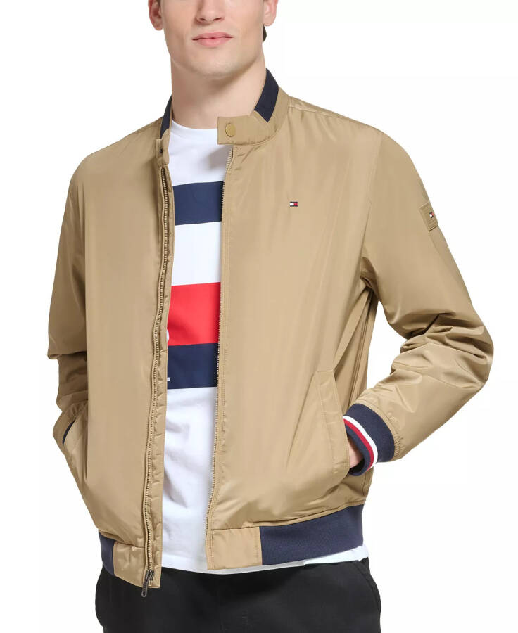 Men's Lightweight Spring Bomber Jacket Khaki - 1