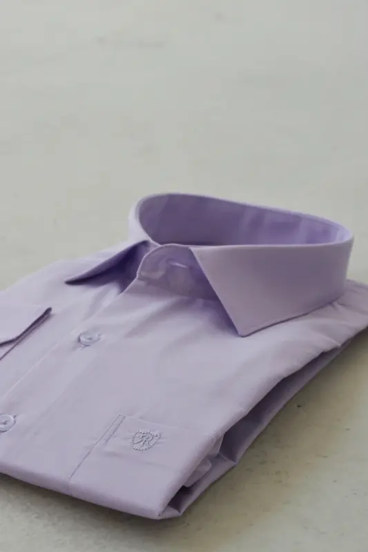 Men's Lilac Classic Fit Normal Collar Easy Iron Cotton Blend Shirt G90-Lilac - 4