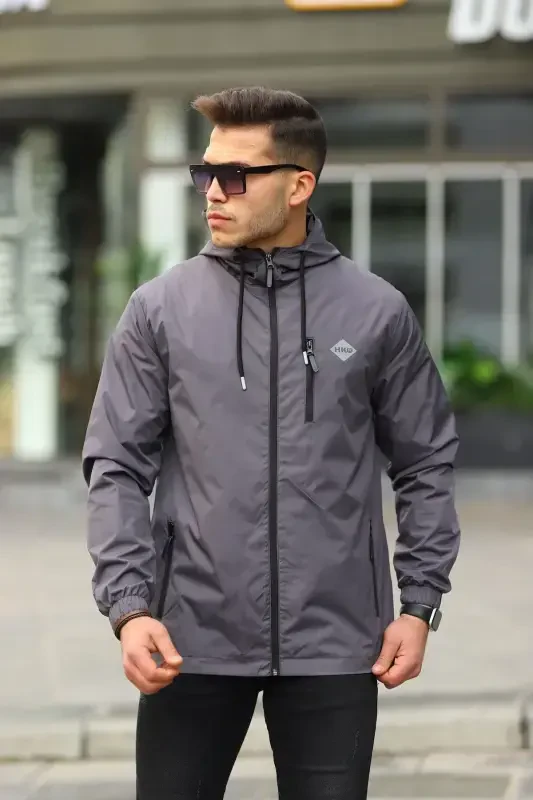 Men's Lined Waterproof Hooded Pocket Raincoat - COMSTAR