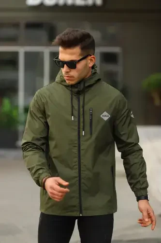 Men's Lined Waterproof Hooded Pocket Raincoat - COMSTAR (1)