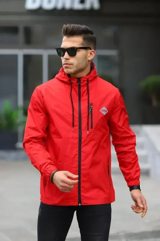 Men's Lined Waterproof Hooded Pocket Raincoat - COMSTAR