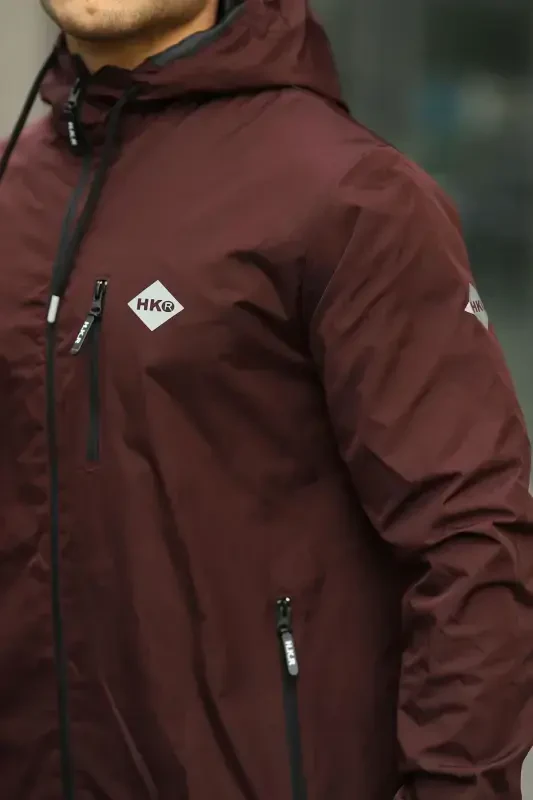 Men's Lined Waterproof Hooded Pocket Raincoat - 2