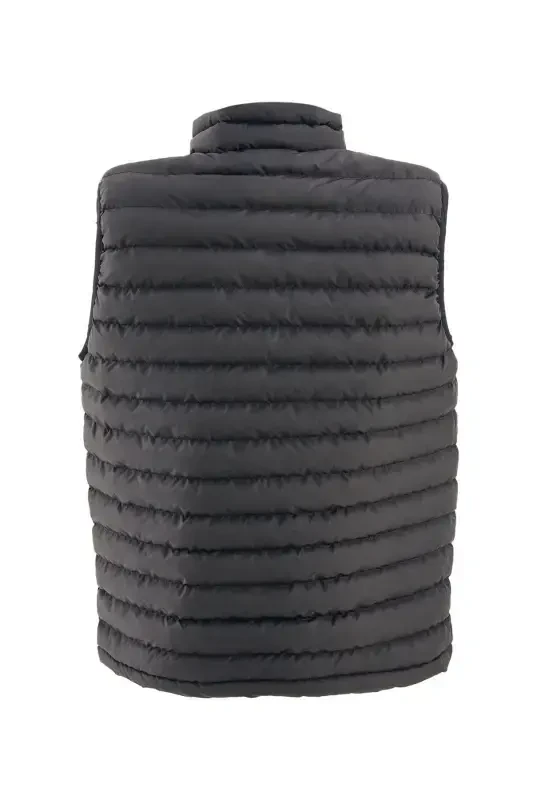 Men's Lined Windproof Regular Fit Black Padded Vest-A.Black - D1FFERENCE