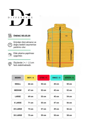 Men's Lined Windproof Regular Fit Stone Puffy Vest - 3