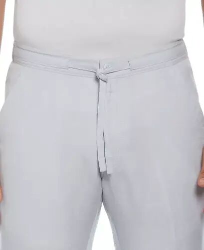 Men's Linen Blend Drawstring Pants - Gray Dawn - CUBAVERA (1)