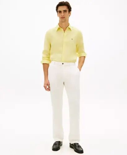 Men's Linen Button Down Long-Sleeve Shirt - Citronella - 4