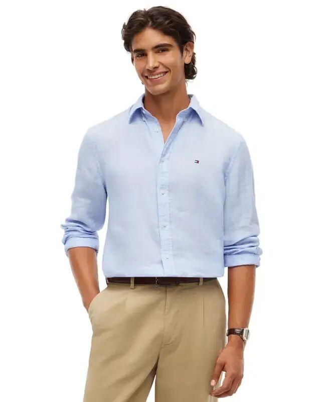 Men's Linen Button Down Long-Sleeve Shirt - Sweet Blue - Tommy Hilfiger