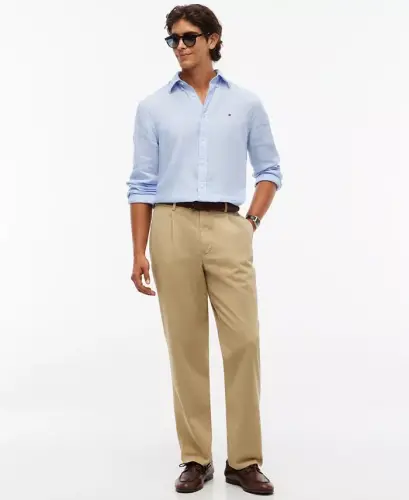 Men's Linen Button Down Long-Sleeve Shirt - Sweet Blue - Tommy Hilfiger (1)