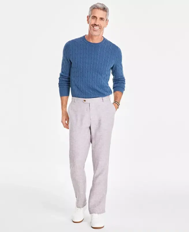 Men's Linen Cross-Dye Pants, Created for Modazone - 1