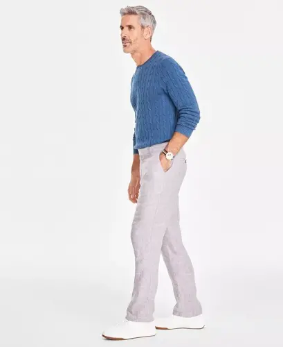 Men's Linen Cross-Dye Pants, Created for Modazone - 3
