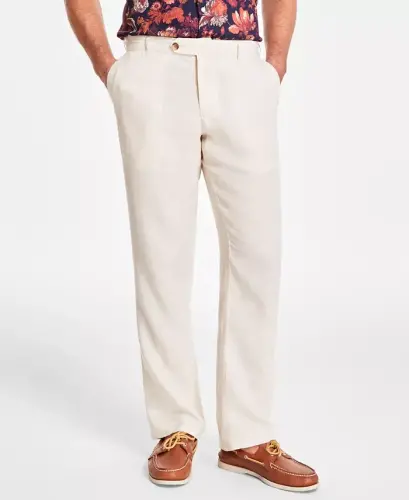 Men's Linen Cross-Dye Pants, Created for Modazone - 1