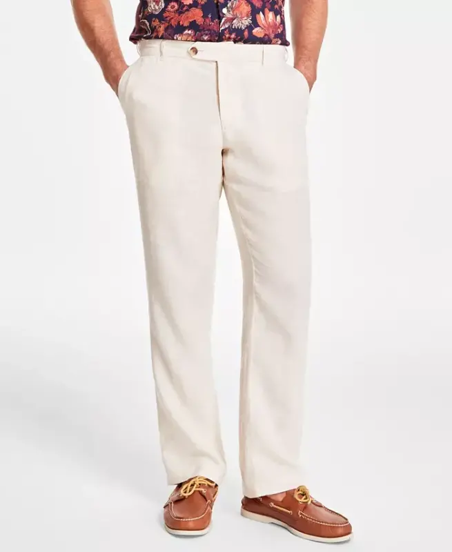 Men's Linen Cross-Dye Pants, Created for Modazone - 1