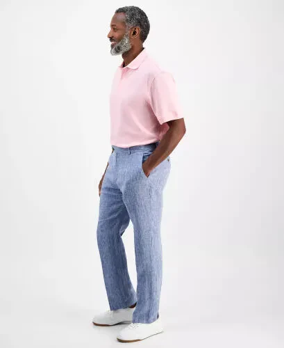 Men's Linen Cross-Dye Pants, Created for Modazone - 2