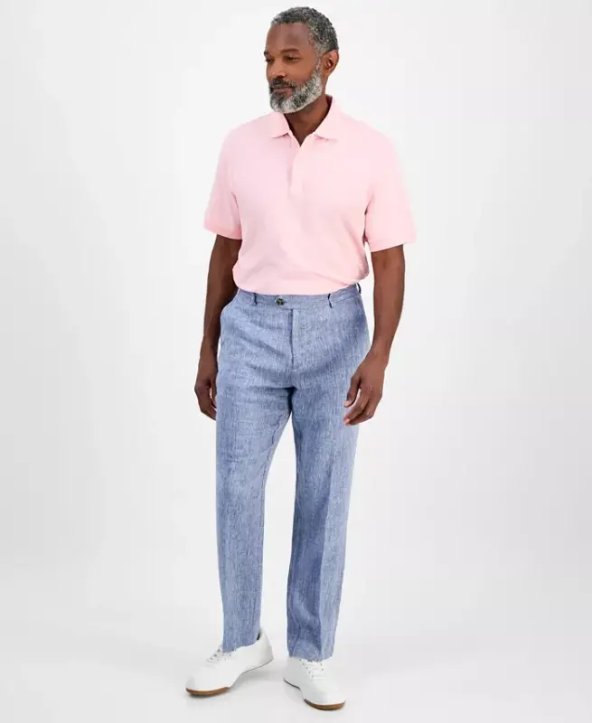 Men's Linen Cross-Dye Pants, Created for Modazone - 1