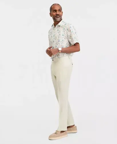 Men's Linen Cross-Dye Pants, Created for Modazone - Lint - CLUB ROOM (1)
