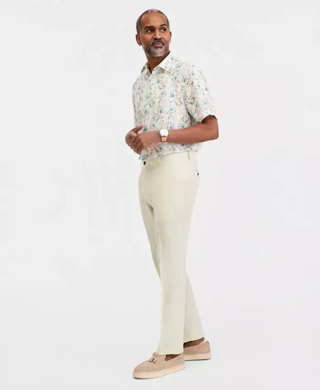 Men's Linen Cross-Dye Pants, Created for Modazone - Lint - 2