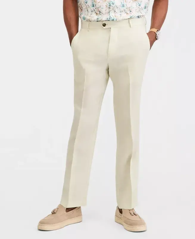 Men's Linen Cross-Dye Pants, Created for Modazone - Lint - 6