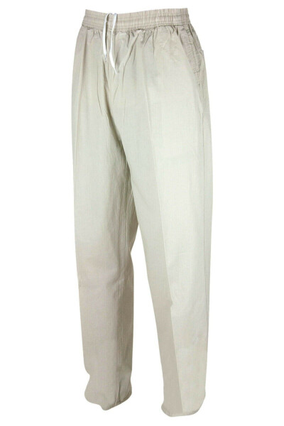 Men's Linen Shalwar Pants - Hajj and Umrah Trousers - Cream Color - Size 3 - 1