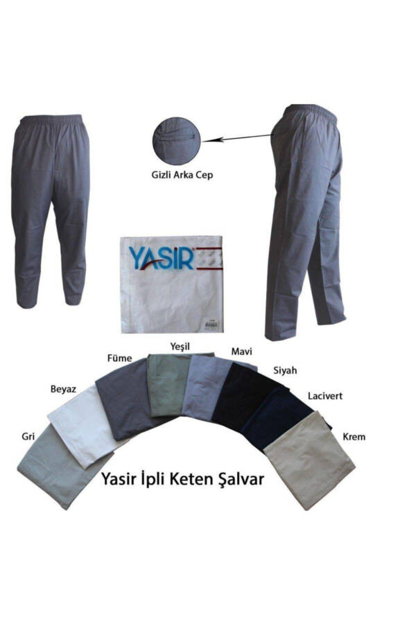 Men's Linen Shalwar Pants - Hajj Umrah Pants in Gray - 3