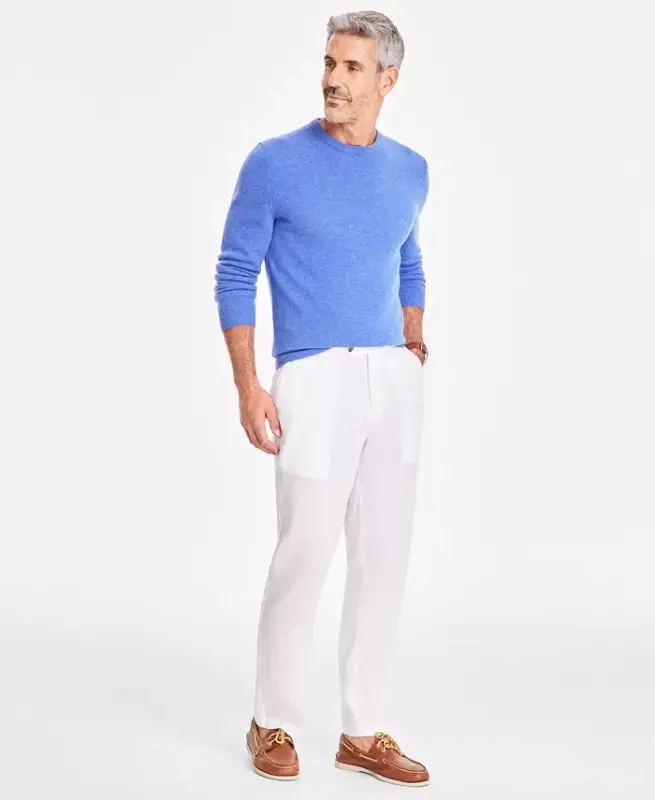 Men's Linen Solid Pants, Created for Modazone - 1