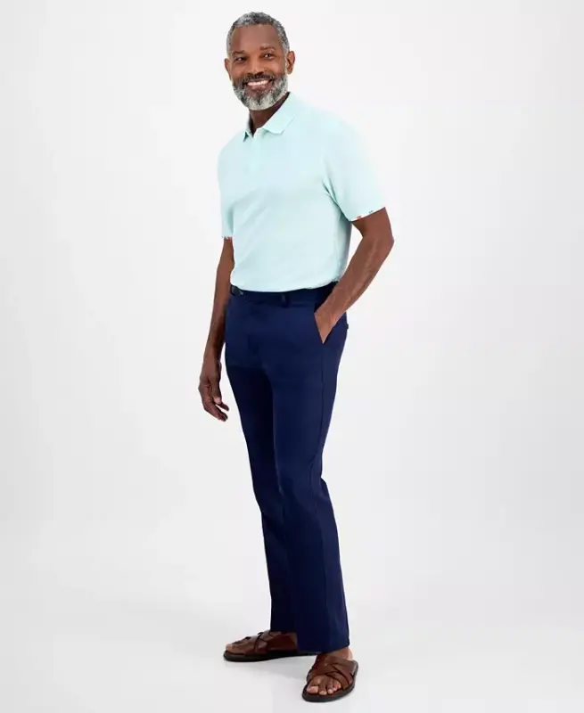 Men's Linen Solid Pants, Created for Modazone - CLUB ROOM