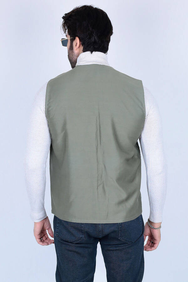 Men's linen vest with multiple pockets, perfect for summer. - 8