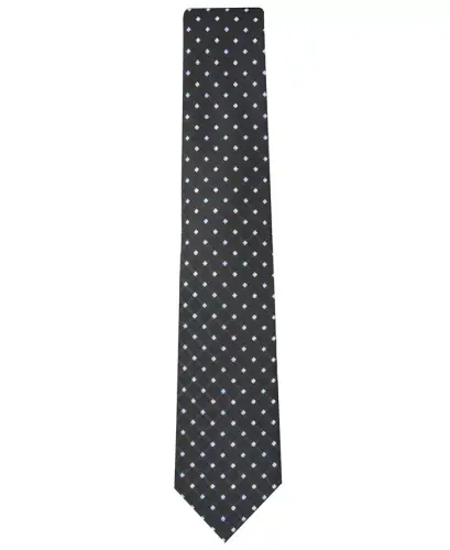 Men's Linked Neat Tie, Created for Modazone-Black - CLUB ROOM (1)